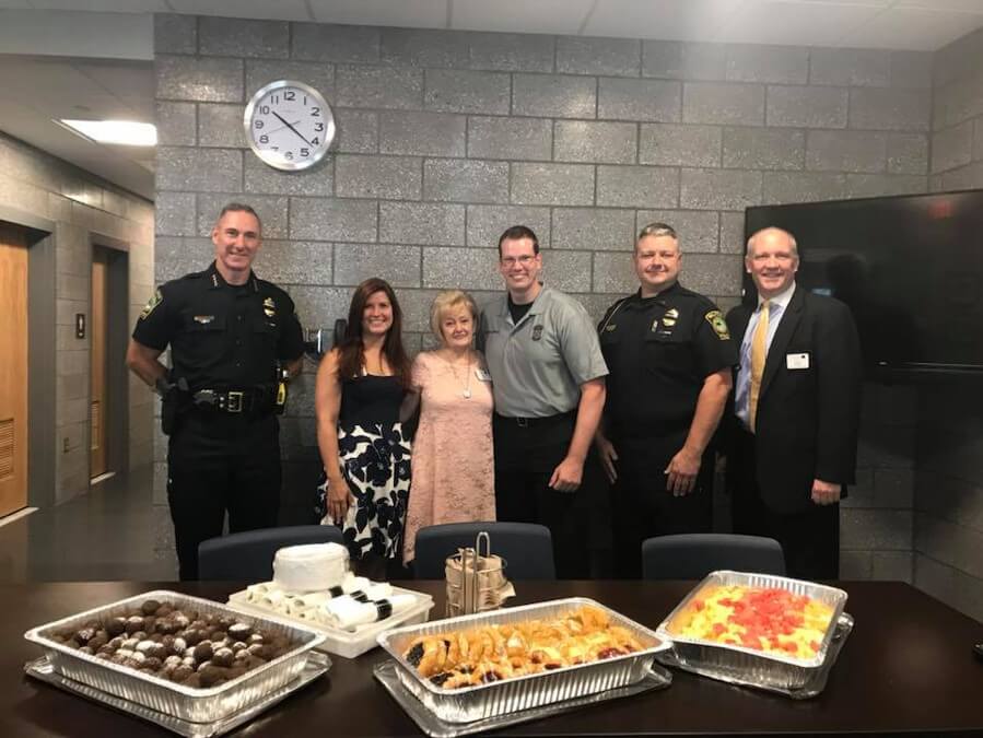 New Pond staff and policemen
